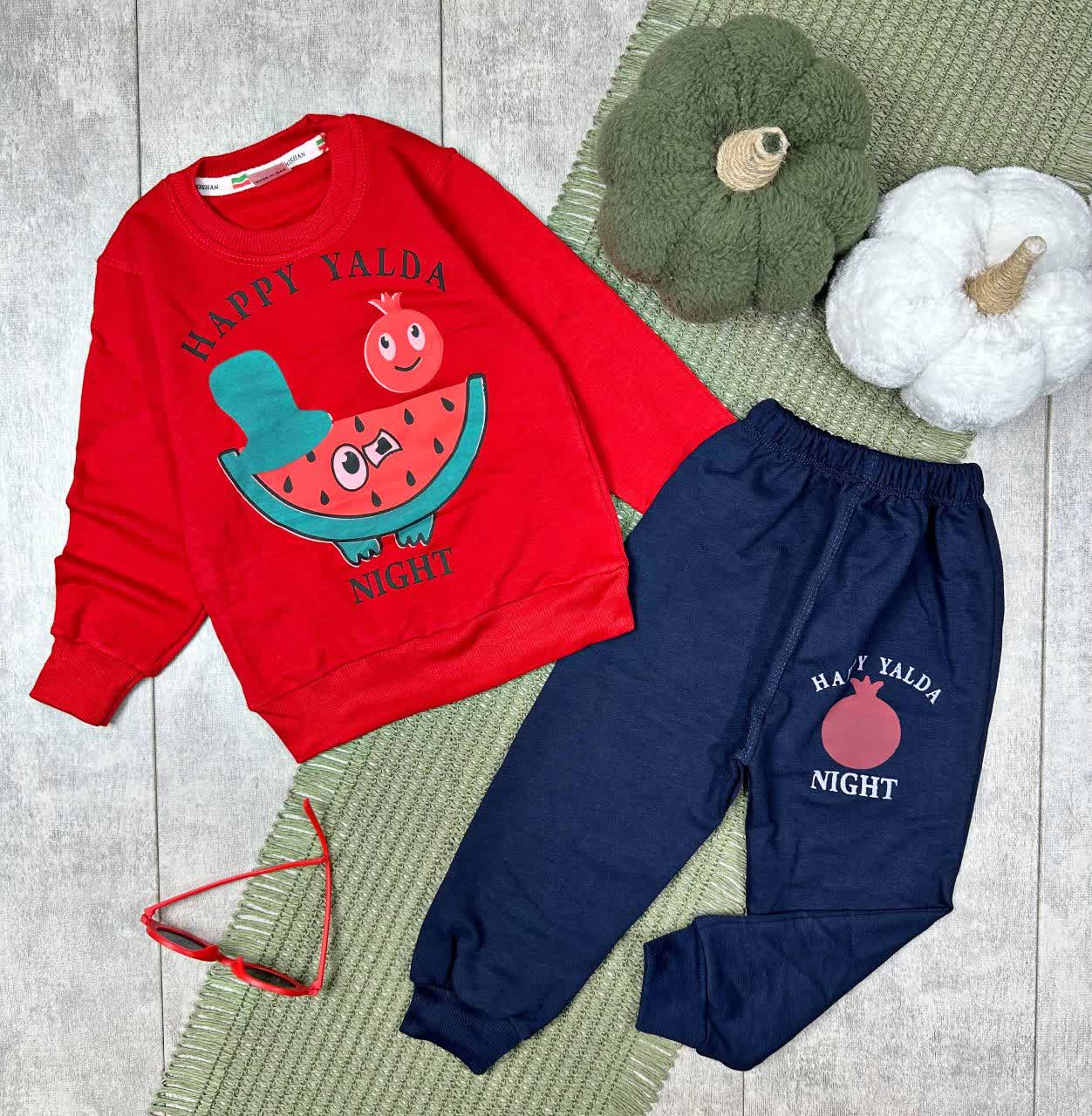 ست بلوز شلوار هندونه کلاهدار