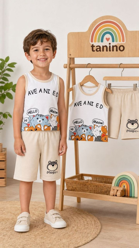 ست تاپ و شلوارک meow