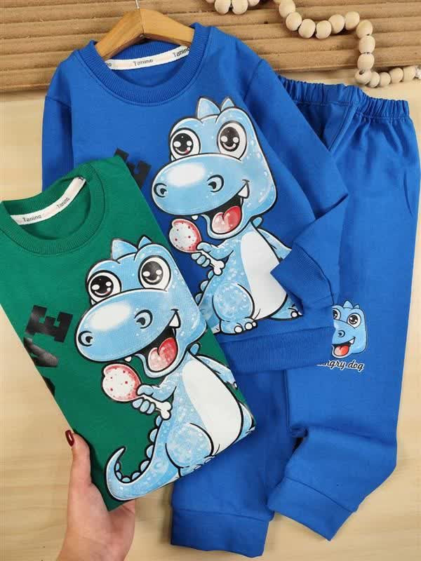ست بلوز و شلوار دایناسور آبی🦖