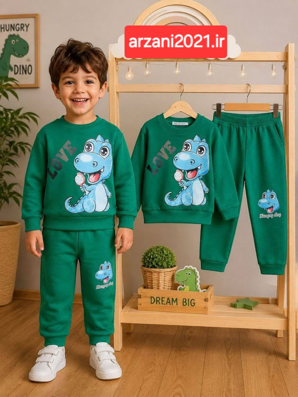 ست بلوز و شلوار دایناسور آبی🦖