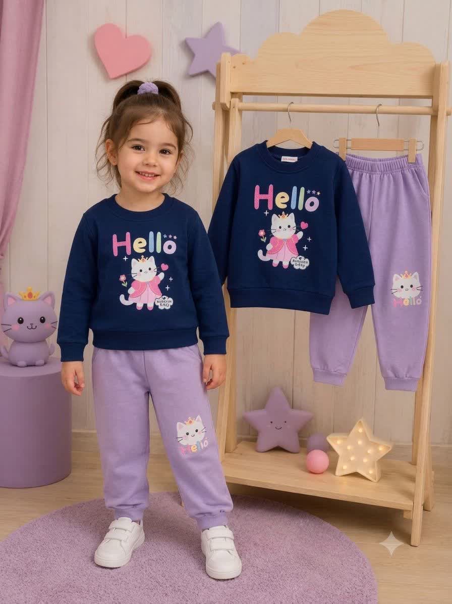 ست بلوز و شلوار دخترانه Hello👧🏻