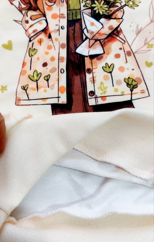 بلوز دخترانه دختر و دسته گل💐(فینگردار)