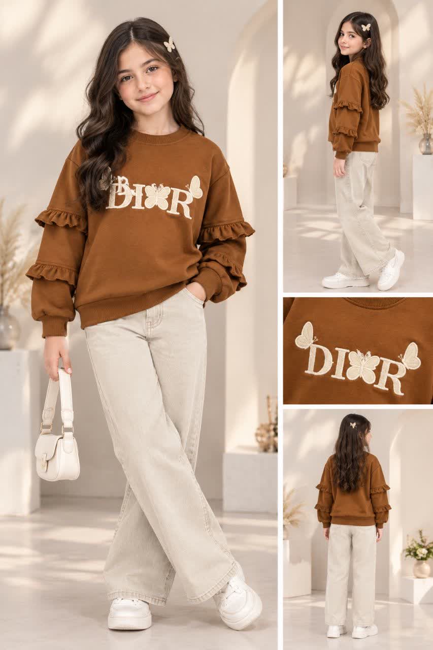 بلوز تک دخترانه پروانه و DIOR🦋