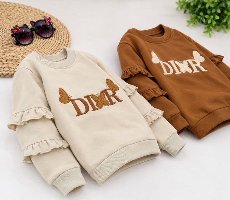 بلوز تک دخترانه پروانه و DIOR🦋